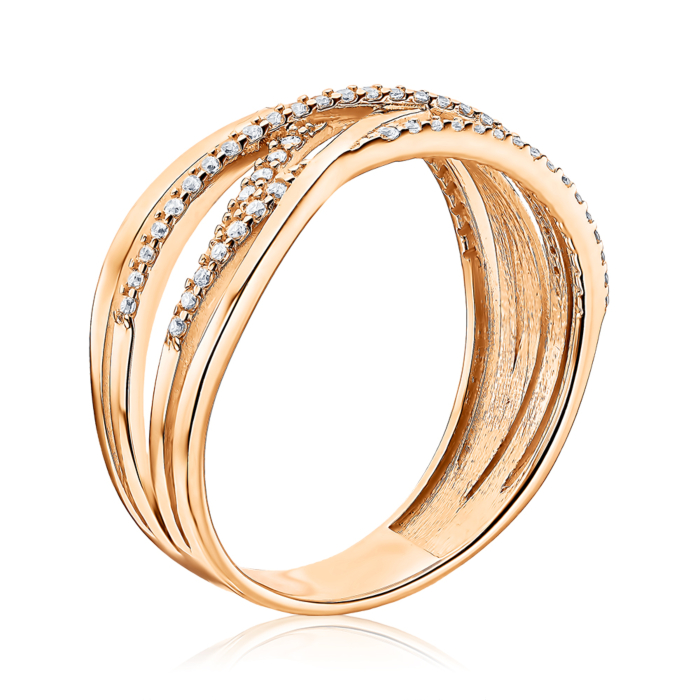 Золотое кольцо с фианитами. Артикул 1108937101-R/01/1