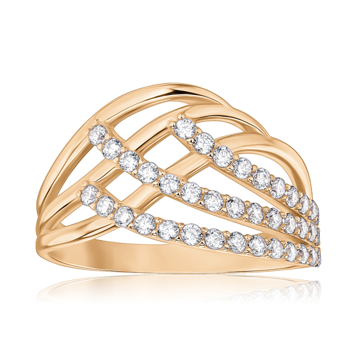 Золотое кольцо с фианитами 1108959101-R/01/1