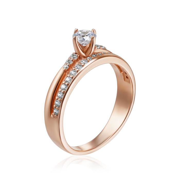 Золота каблучка з фіанітами. Артикул 1108980101-R/01/1