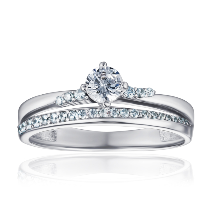 Золота каблучка з фіанітами. Артикул 1108980102-R/02/1