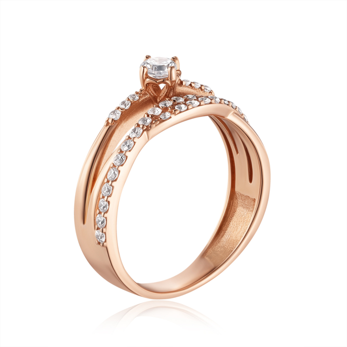 Золотое кольцо с фианитами. Артикул 1108998101-R/01/1