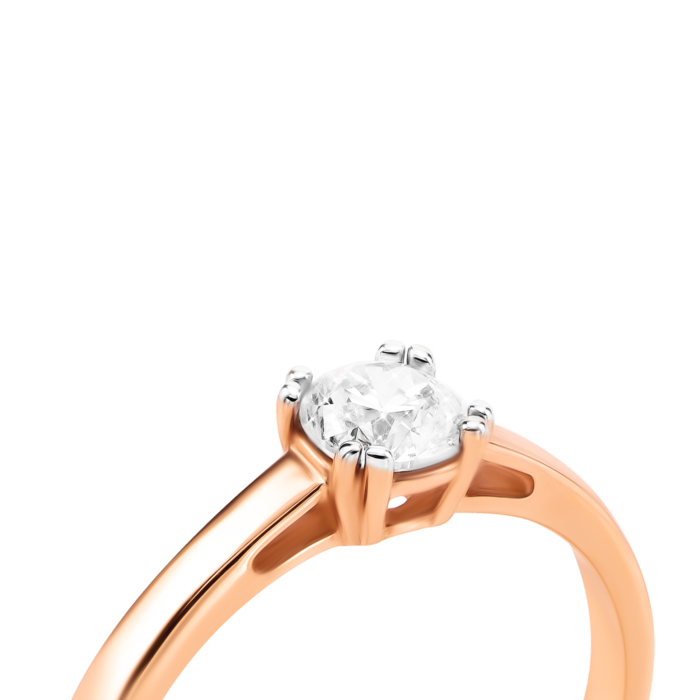 Золотое кольцо с бриллиантом. Артикул UG51109121201