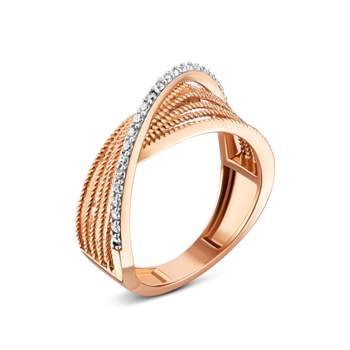 Золота каблучка з фіанітами. Артикул UG51111010604