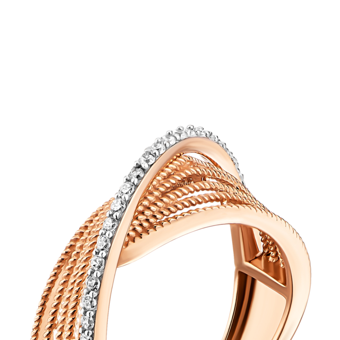 Золота каблучка з фіанітами. Артикул UG51111010604