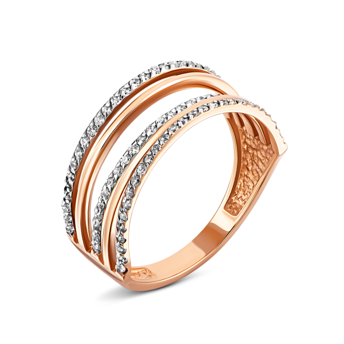 Золотое кольцо с фианитами. Артикул UG51111010704