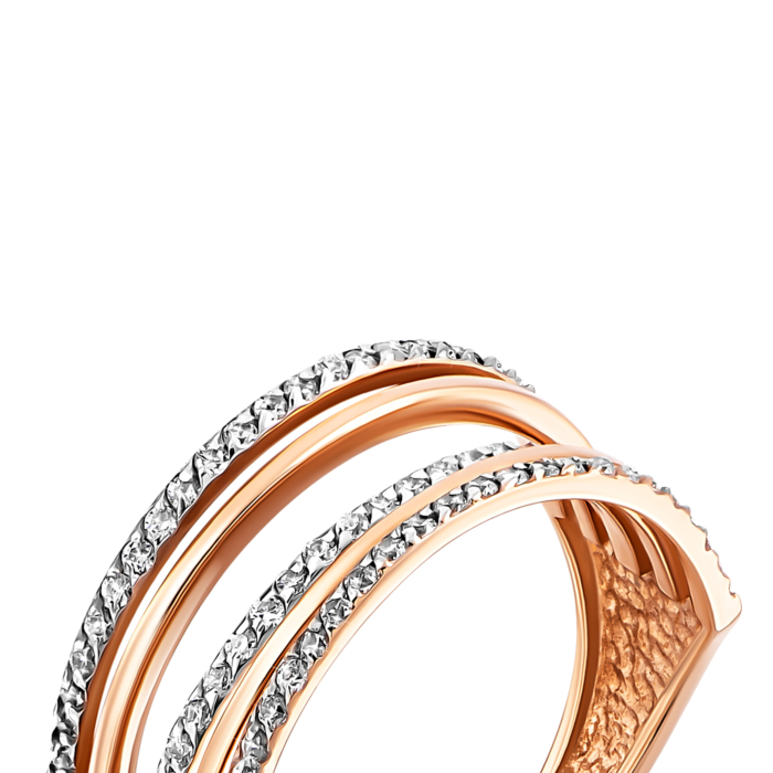 Золотое кольцо с фианитами. Артикул UG51111010704