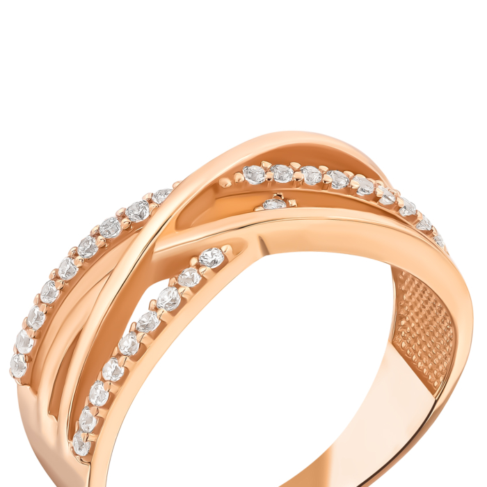 Золота каблучка з фіанітами. Артикул UG51111013401