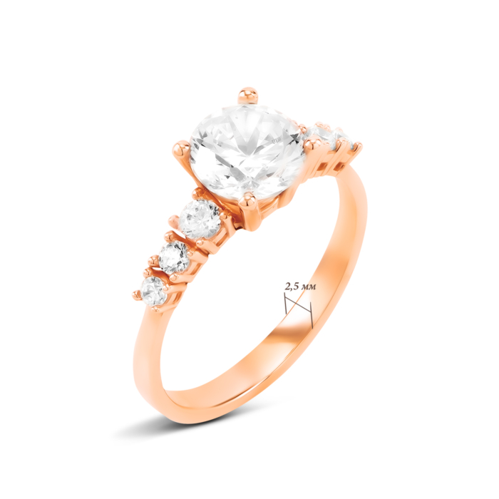 Золота каблучка з фіанітами. Артикул UG51111017201