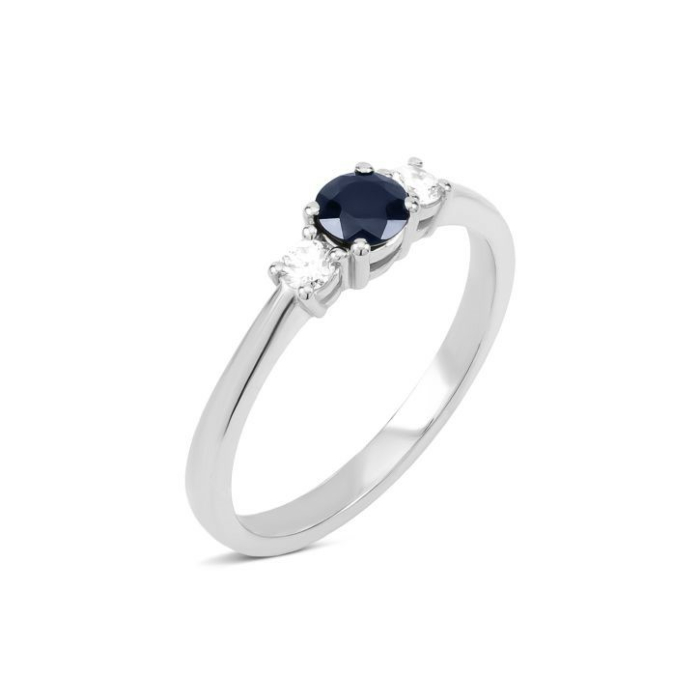 Золота каблучка з сапфіром та діамантами. Артикул UG51111019702 D sap