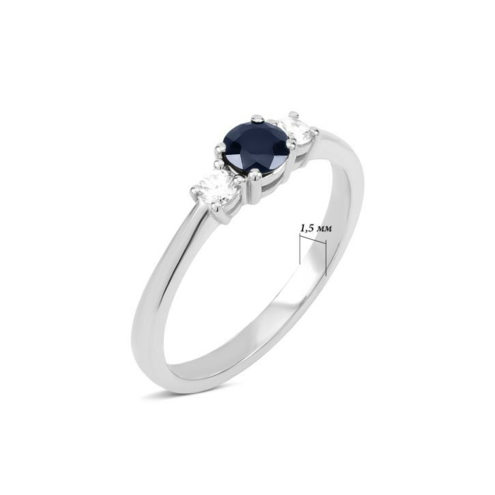 Золота каблучка з сапфіром та діамантами. Артикул UG51111019702 D sap