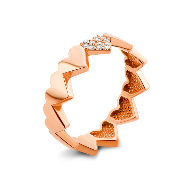 Золотое кольцо с фианитами. Артикул UG51111030901