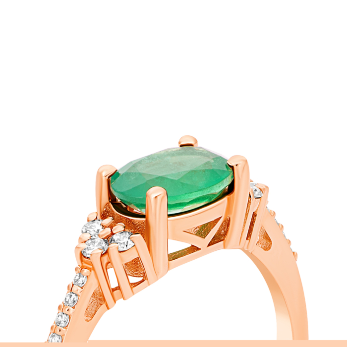 Золота каблучка зі смарагдом і діамантами. Артикул UG51111514601 бр см