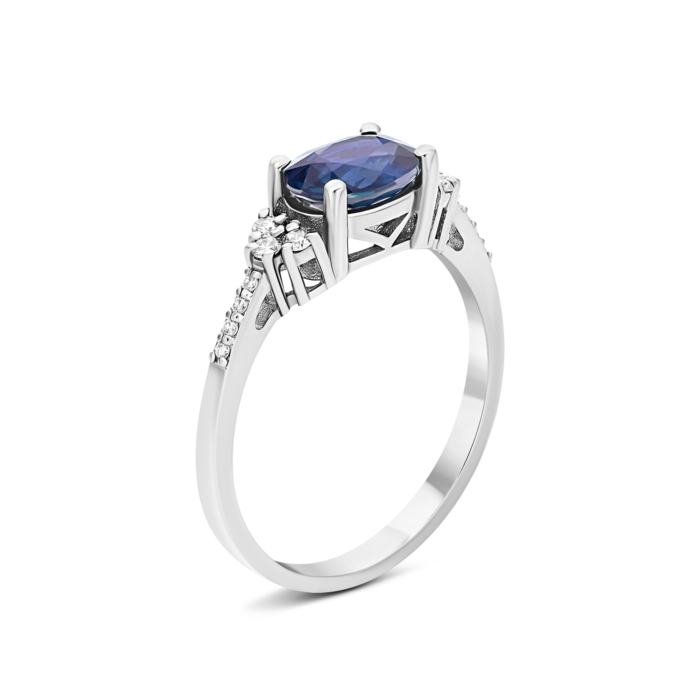 Золотое кольцо с сапфирами и бриллиантами. Артикул UG51111514602 бр сап