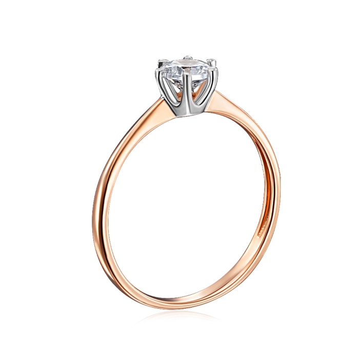 Золотое кольцо с фианитом. Артикул 13046/08/0/22