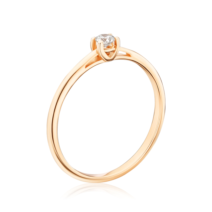 Золотое кольцо с экобриллиантом 1141YH-L/01/0/11909