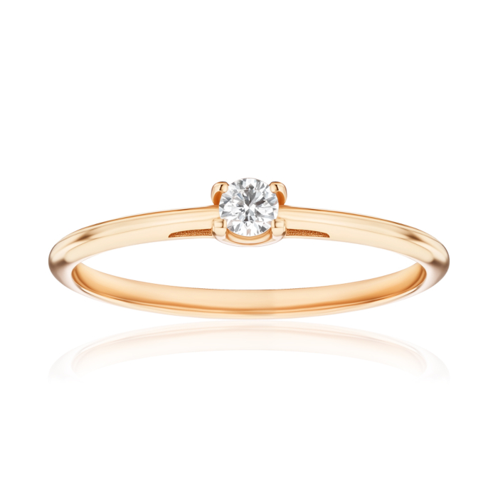 Золотое кольцо с экобриллиантом 1141YH-L/01/0/11909