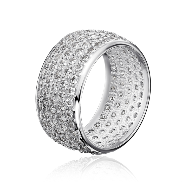 Золота каблучка з фіанітами. Артикул 11455/б