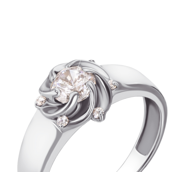 Золотое кольцо с фианитами. Артикул 11818/02/1/80 (11818/б)