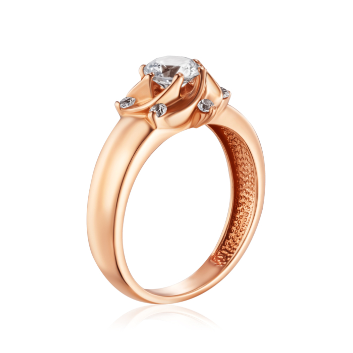 Золота каблучка з фіанітами. Артикул 11818/01/0/80