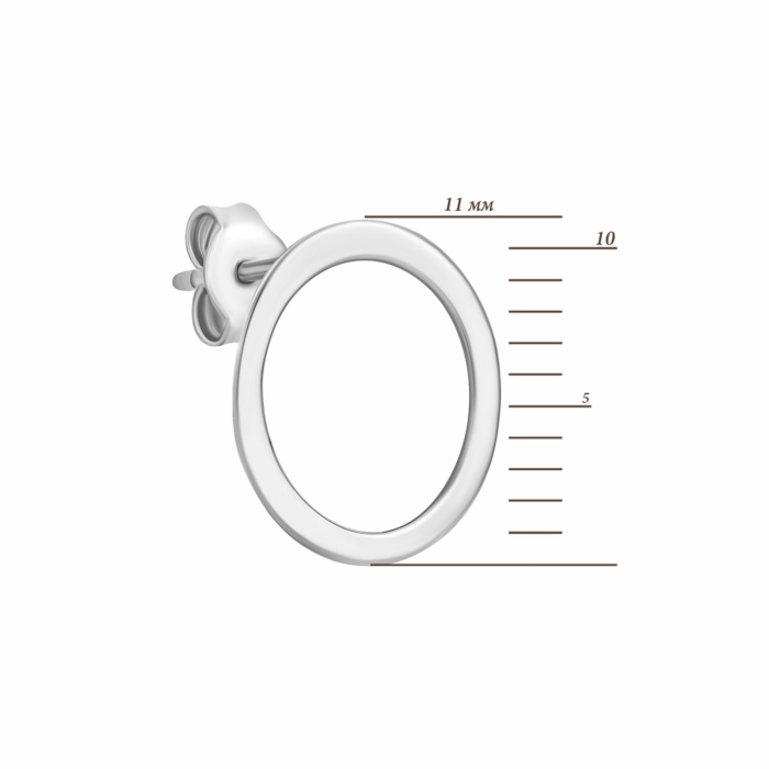 Срібні пусети. Артикул UG51189С.Rh