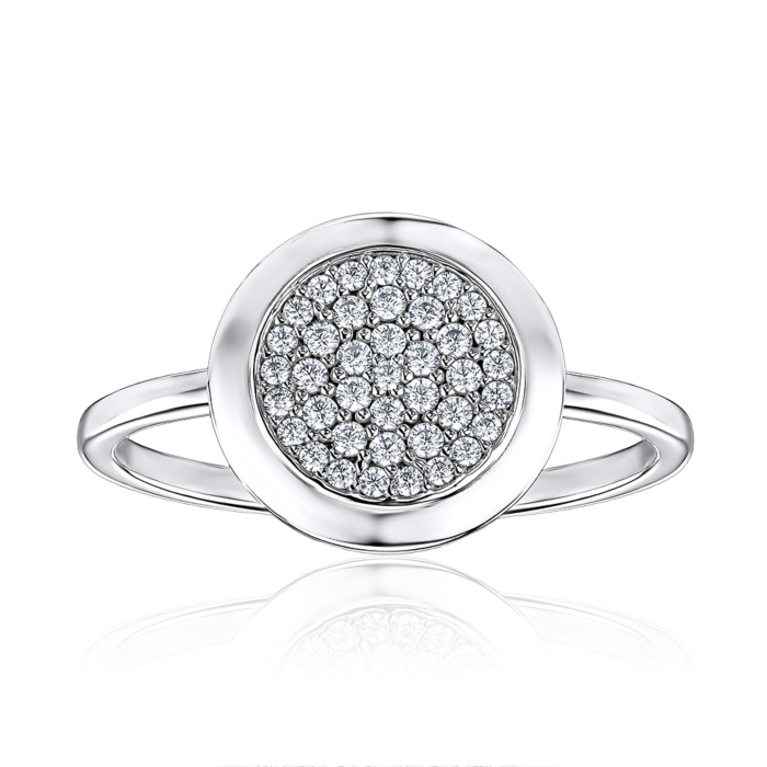 Кольцо из белого золота с фианитами 1190142102-R/02/1