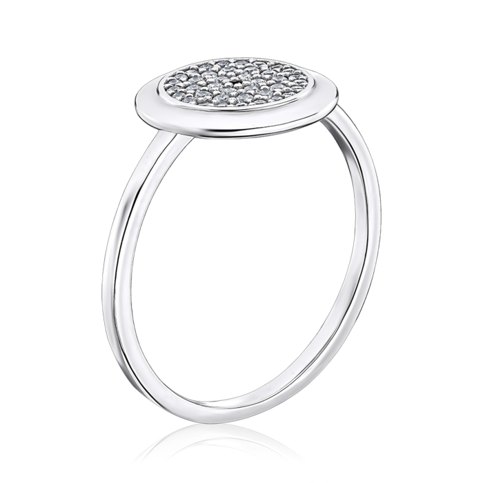 Кольцо из белого золота с фианитами 1190142102-R/02/1
