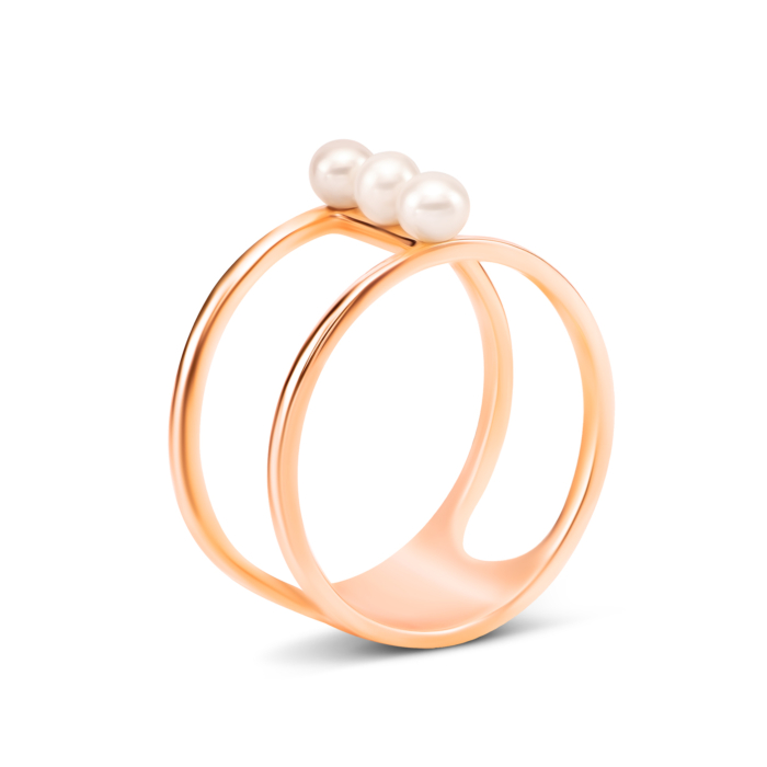 Золота каблучка з перлами. Артикул UG5119020810101п