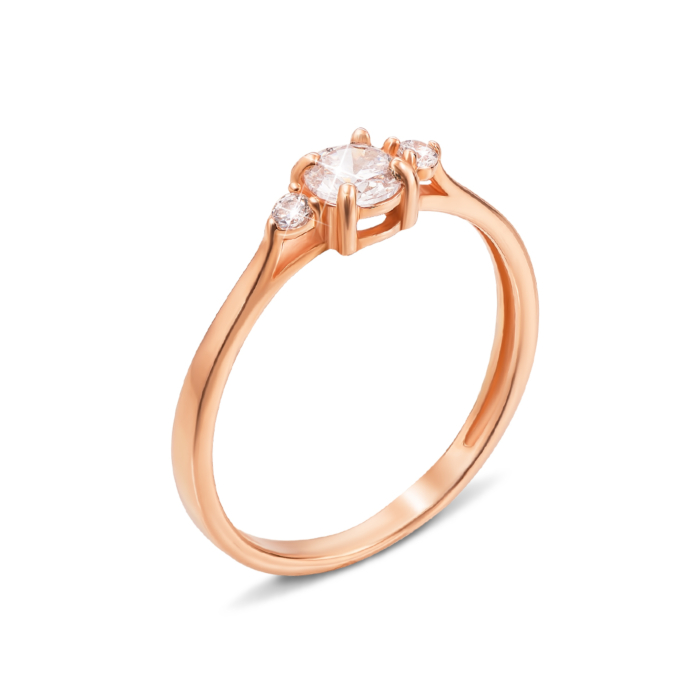 Золота каблучка з фіанітами. Артикул 11904