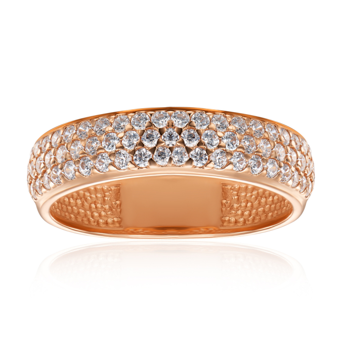 Золота каблучка з фіанітами. Артикул 11906