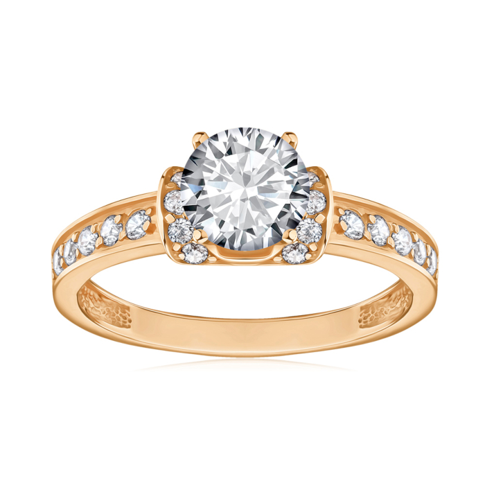 Золота каблучка з фіанітами 1190624101