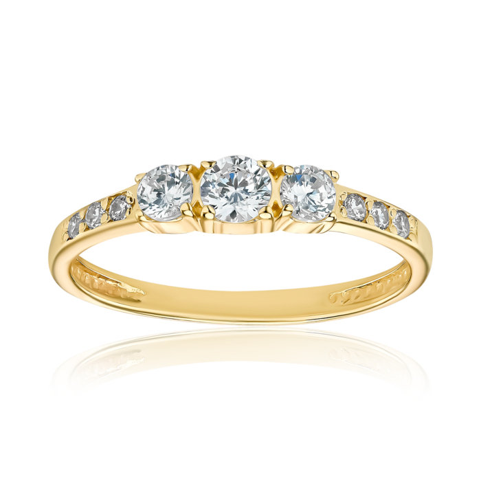 Золотое кольцо с фианитами. Артикул 11908/03/0/250