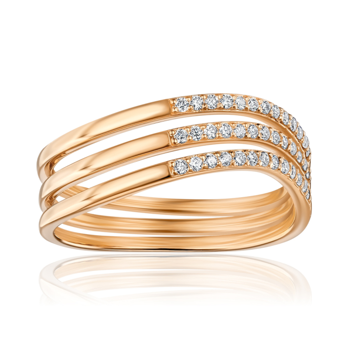 Золота каблучка з діамантами 1190YH/01/0/8032