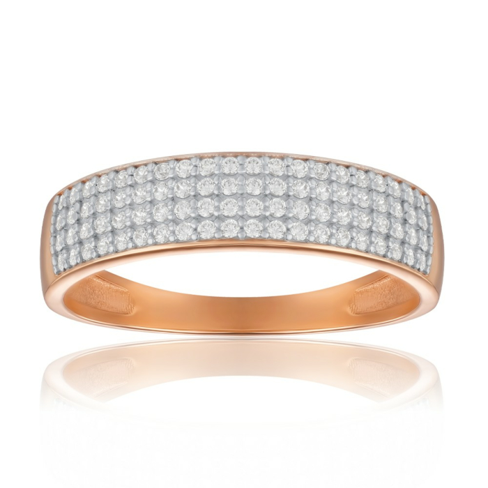 Золота каблучка з фіанітами. Артикул 1191011101