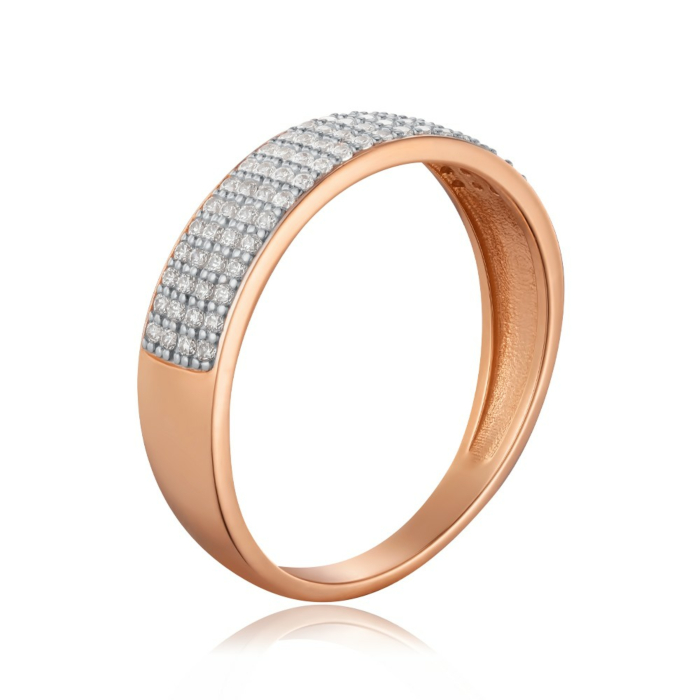Золота каблучка з фіанітами. Артикул 1191011101