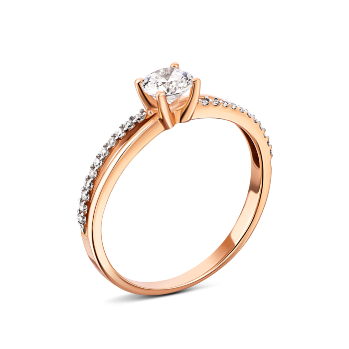 Золота каблучка з фіанітами. Артикул UG5119101810101