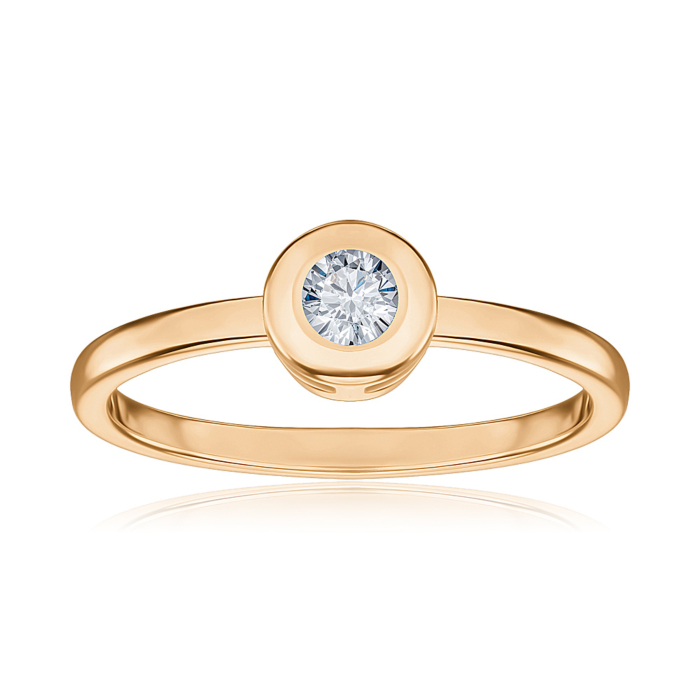 Золота каблучка з фіанітом. Артикул 1191115101