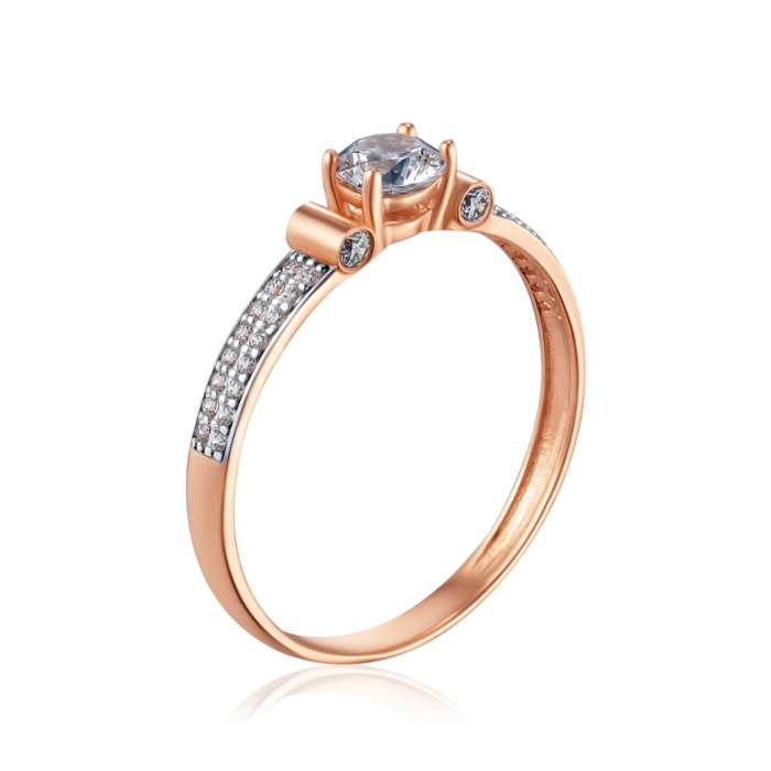 Золота каблучка з фіанітами. Артикул 1191127101