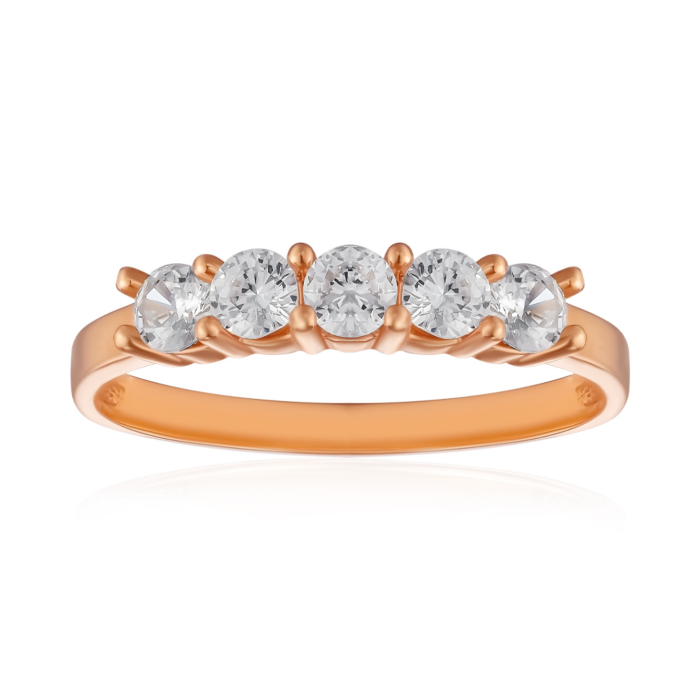 Золота каблучка з фіанітами. Артикул 1191270101