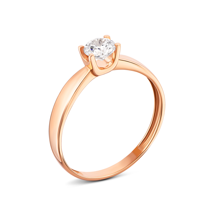 Золотое кольцо с фианитом. Артикул UG5119132810101