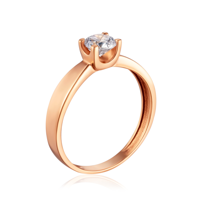 Золота каблучка з фіанітом. Артикул 1191328101