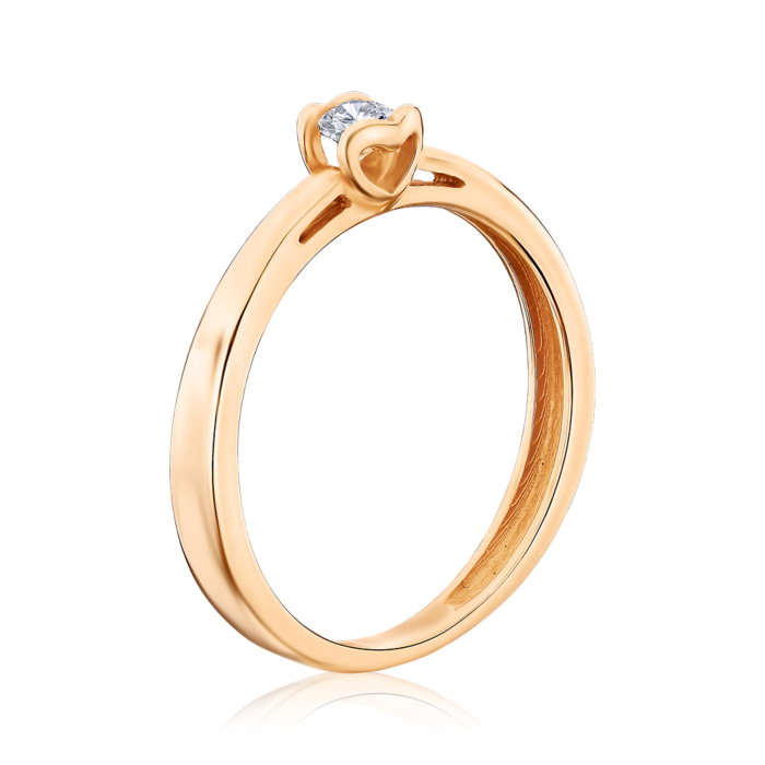 Кольцо из красного золота с фианитом 1191358101