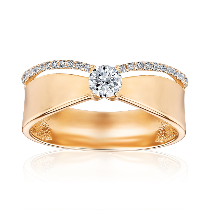 Золота каблучка з фіанітами 1191512101