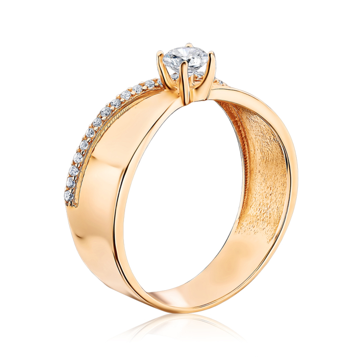 Золота каблучка з фіанітами 1191512101