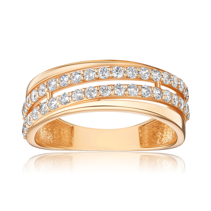 Золотое кольцо с фианитами 1191514101