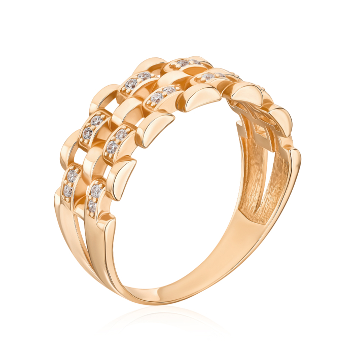 Золотое кольцо с фианитами 1191537101