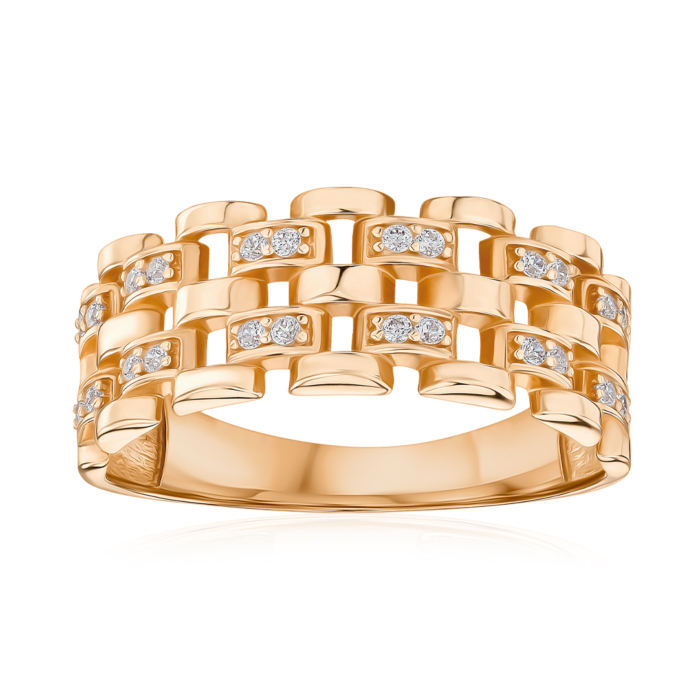 Золотое кольцо с фианитами 1191537101