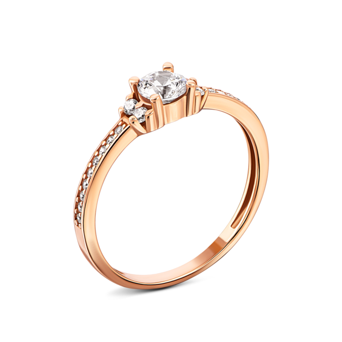 Золота каблучка з фіанітами. Артикул UG5119155810101