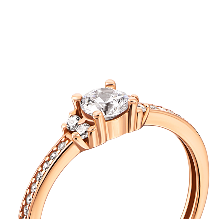 Золота каблучка з фіанітами. Артикул UG5119155810101