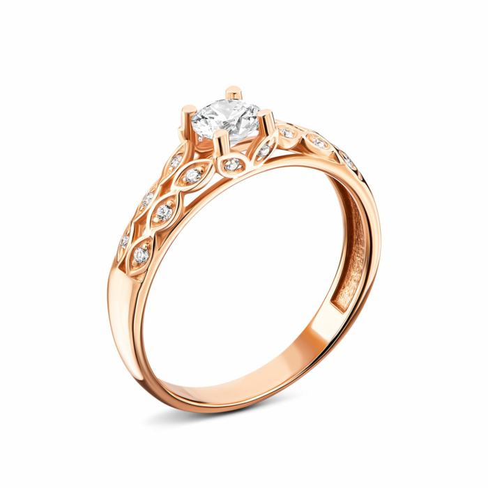 Золота каблучка з фіанітами. Артикул UG5119156010101