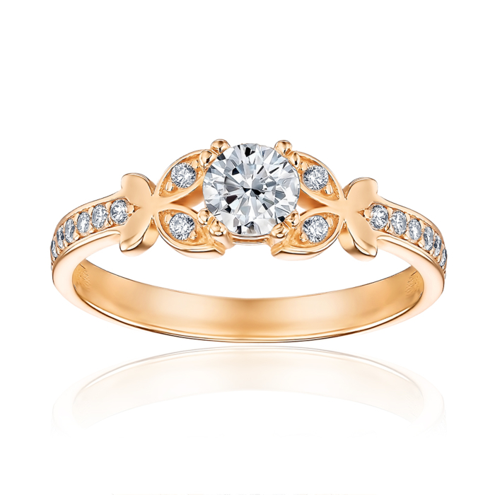 Золота каблучка з фіанітами. Артикул 1191561101